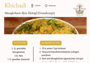 3 Rezeptkarten von Claudia für einfache ayurvedische Rezepte